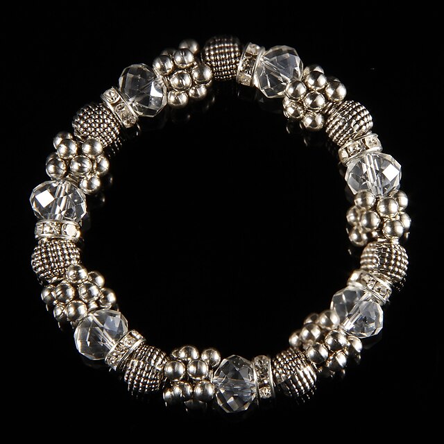  Women's Clear Crystal Chain Classic Alloy Bracelet Jewelry For Party Gift Daily