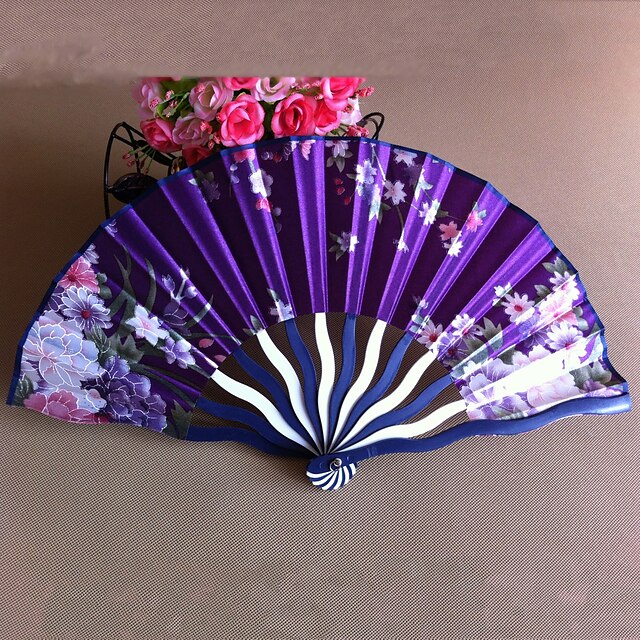  Fans en parasols-# Stuk / Set Hand Waaier Klassiek Thema Roze Lila 16 1 / 2 