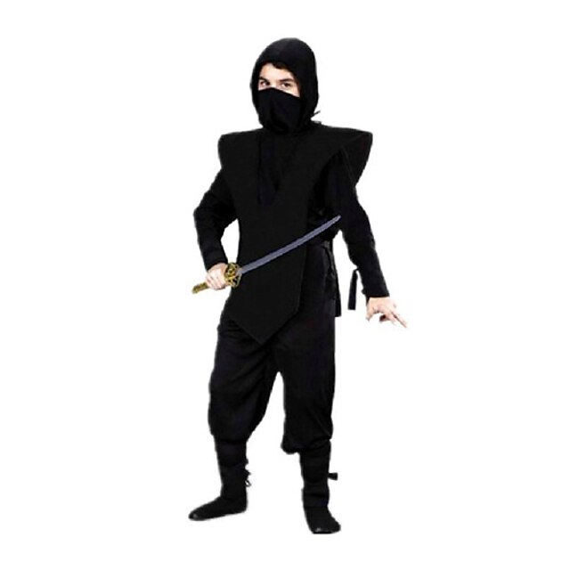  Ninja תחפושות קוספליי תחפושת למסיבה בגדי ריקוד ילדים האלווין (ליל כל הקדושים) קרנבל פסטיבל / חג פּוֹלִיאֶסטֶר תלבושות שחור אחיד