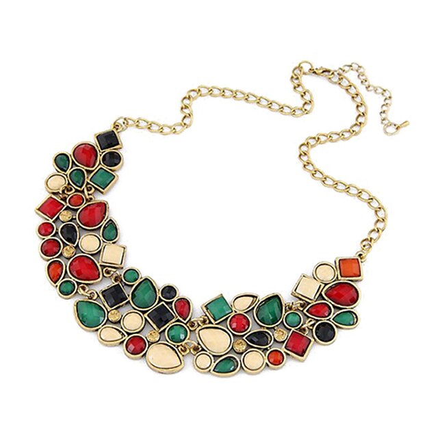  Women's Statement Necklace - Resin Luxury, European, Colorful Green Necklace For Party, Anniversary, Congratulations