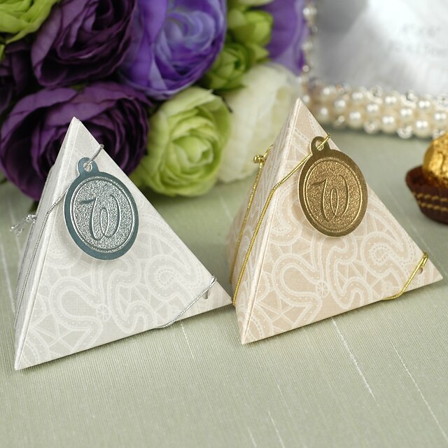  12 Piece/Set Favor Holder-Pyramid Card Paper Pearl Paper Favor Boxes Non-personalised