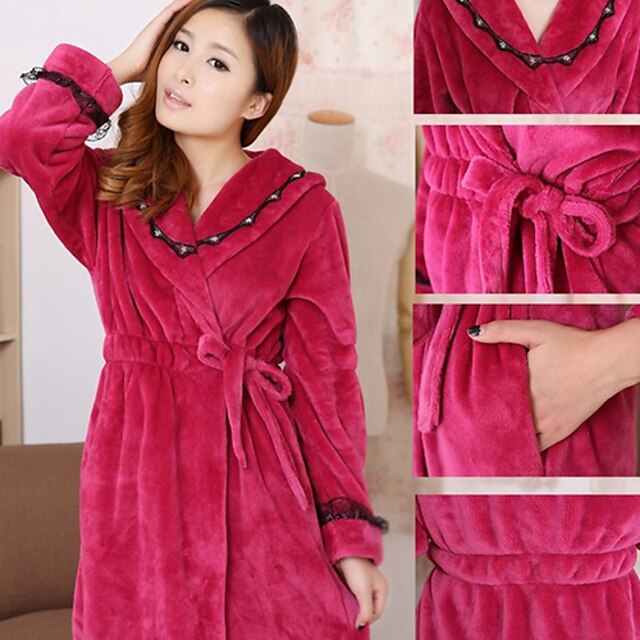  Superior Quality Bath Robe, Solid Colored 100% Polyester Bathroom