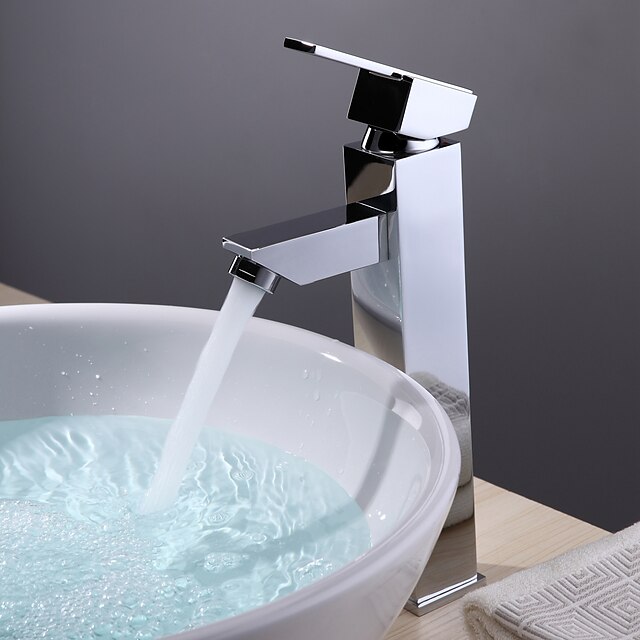  Bathroom Sink Faucet - Standard Chrome Vessel One Hole / Single Handle One HoleBath Taps