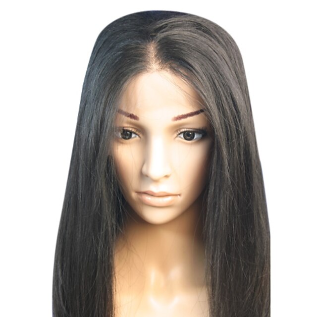  Perruque Cheveux Vierges Naturel Full Lace Cheveux Chinois Droit Coupe Asymétrique Partie médiane Femme Court Moyen Long Noir de jais Noir Marron foncé Perruque Naturelle Dentelle / Droite