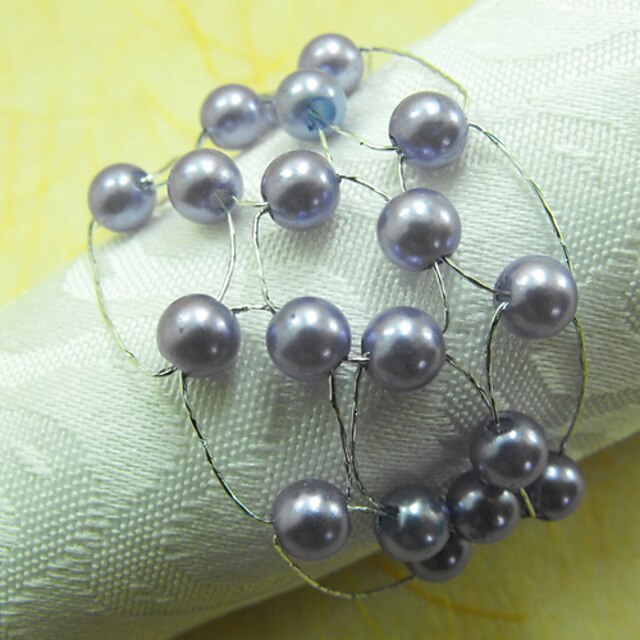  Mesh Acrylic Beads Napkin Ring, Dia4.2-4.5cm Set of 12