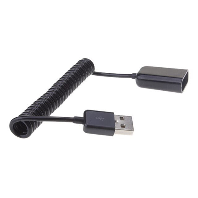  Spring Coiled USB 2.0 Male to Female Extend Cable (1M)