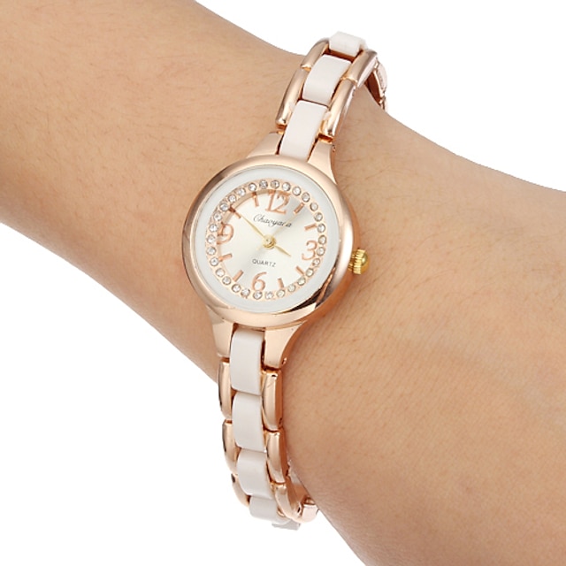  Dámské Módní hodinky Náramkové hodinky Křemenný imitace Diamond Kapela Bílá Zlatá