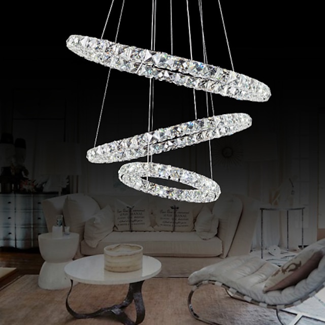  SL® Pendant Light Ambient Light Chrome Metal Crystal, LED 110-120V / 220-240V