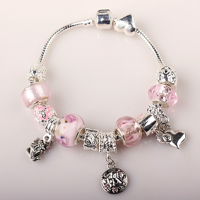  rose perles bracelet de charme pour les femmes de bracelets faits main de perles de style européen