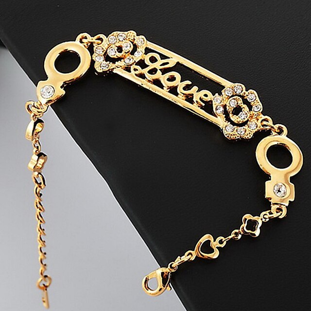  u7® nowe listy miłosne 18k prawdziwym złotem bransoletka bransoletka prezent ładny dla kobiet biżuteria jakości oświadczenie