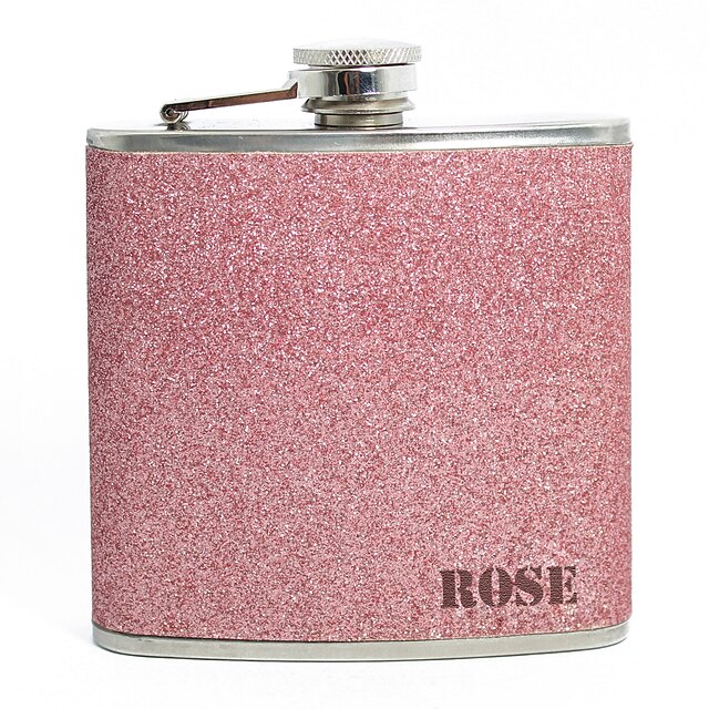  5 oz regalo del día de rosa splash pu mayúsculas cuero del padre personalizada frasco