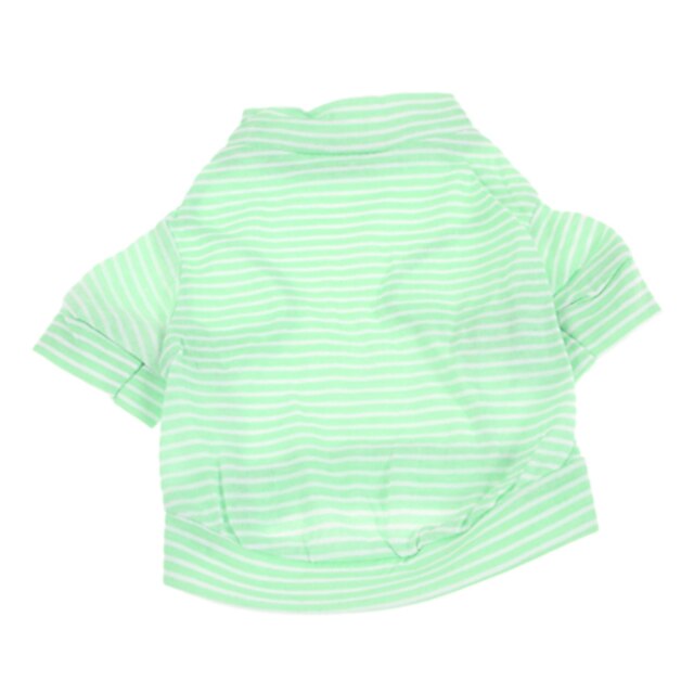  Chien Tee-shirt Rayure Vêtements pour Chien Respirable Vert Costume Coton XS S M L