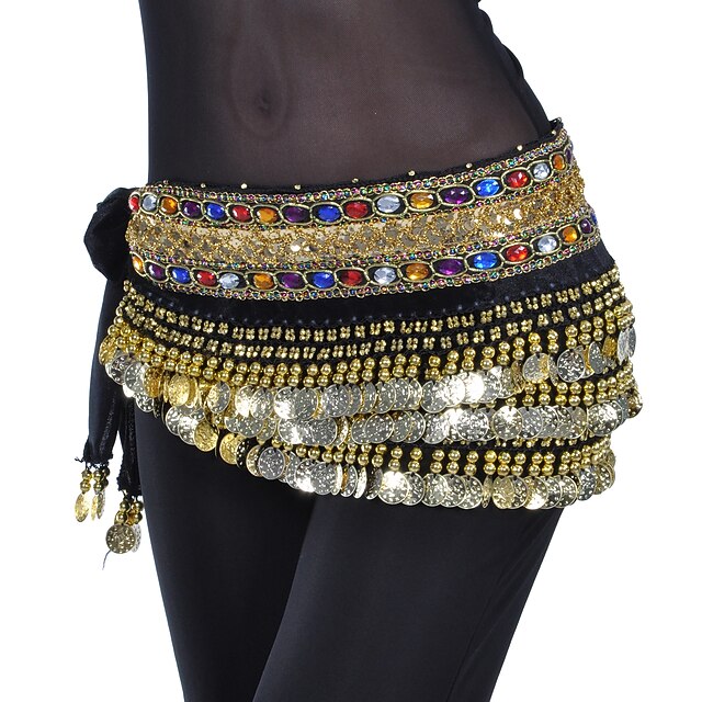 Belly Dance Coin Beading Crystals / Rhinestones Women's Training Polyester2