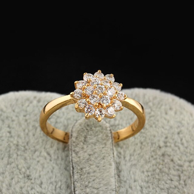  Yueli Dámské 18K Gold Zirkon prsten J1208
