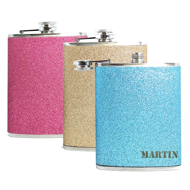  Personalized Gift Splash 8oz PU Leather Capital Letters Flask