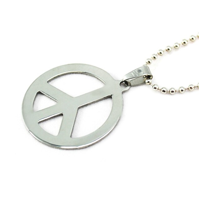  Men's Pendant Necklace - Titanium Steel Peace Silver Necklace Jewelry For Party, Daily