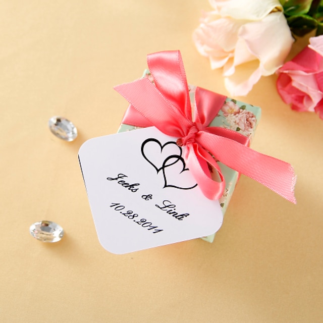  Personalized Favor Tags - Double Heart (set of 36)