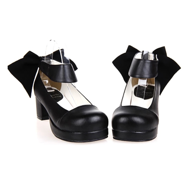  Mujer Zapatos Classic Lolita Hecho a Mano Tacón alto Zapatos Un Color 4.5 cm Negro Cuero Sintético / Cuero de Poliuretano Traje de Halloween