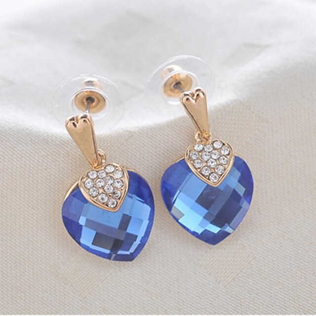  Elegant Alloy Gold Rhinestone & Crystal Women's Earrings Elegant Style