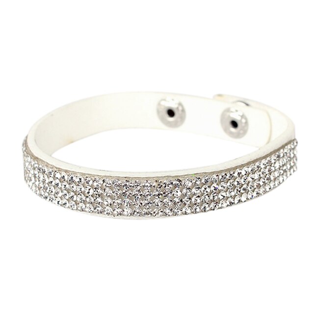  Women's Crystal Tennis Bracelet Leather Bracelet Cheap Unique Design Fashion Crystal Bracelet Jewelry Silver For Christmas Gifts Party Daily / Imitation Diamond