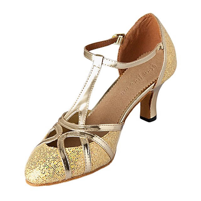  Mulheres Sapatos de Dança Moderna Salto Sintéticos Prateado / Dourado / EU41