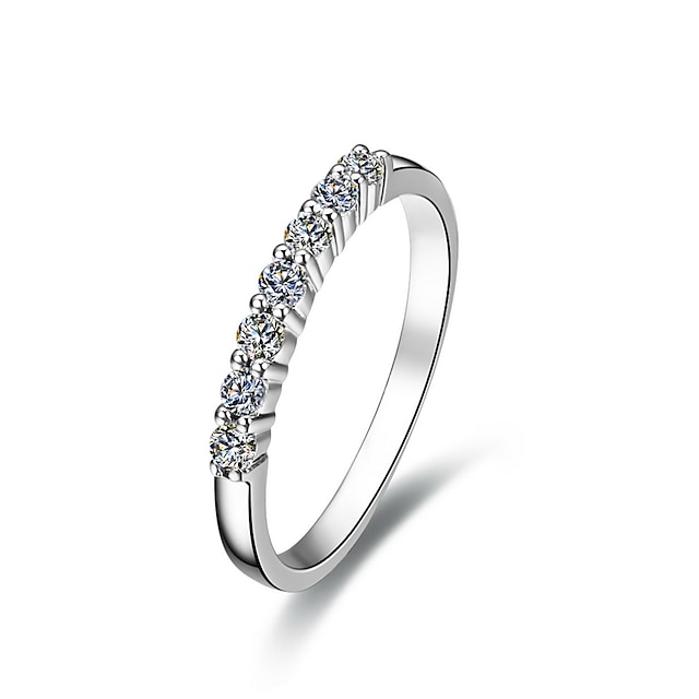  Dames Ring Diamant Helder Sterling zilver Platina Verguld Zilver Sieraden Liefde Bruids Birthstones Geboortestenen Bruiloft Vuosipäivä