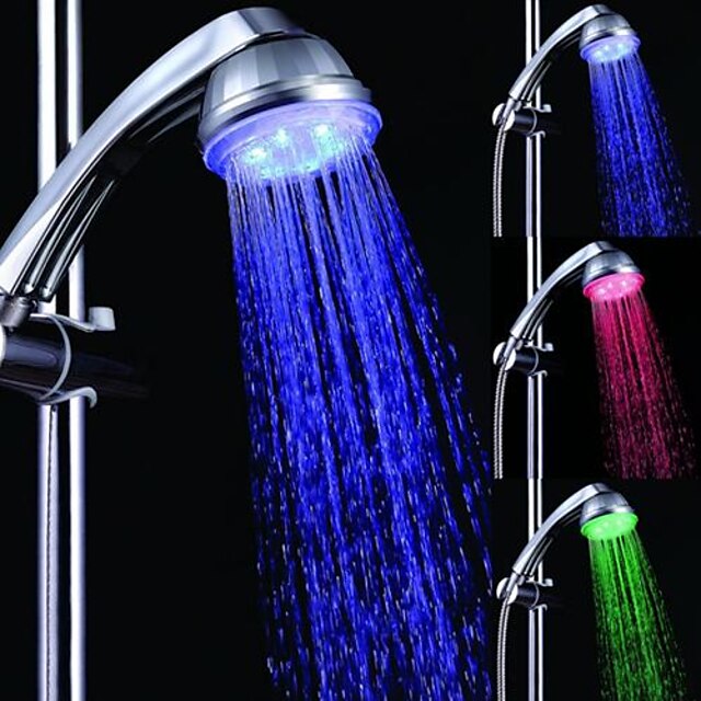  7 Barvy Romantické LED Light Top Spray Sprchová hlavice Koupelna sprchy