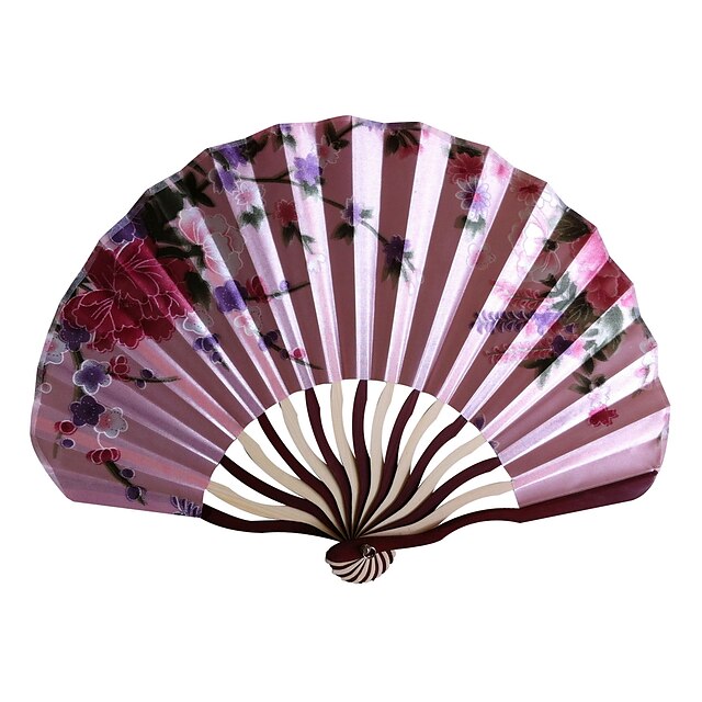  Zijde Fans en parasols-# Stuk / Set Hand Waaier Bloemen Thema Roze Lila Groen Blauw Zwart 15 