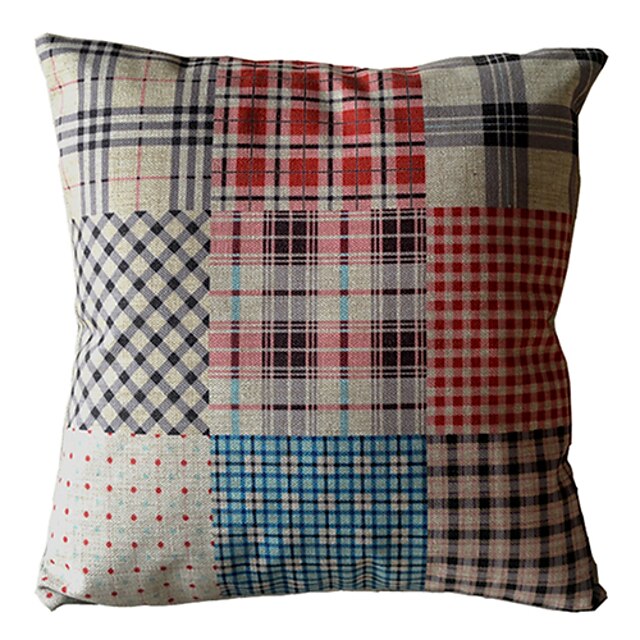  1 pcs Cotton/Linen Pillow Cover, Patchwork Modern/Contemporary