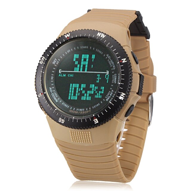  Men‘s Digital LCD Multifunctional Rubber Band Wrist Watch (Assorted Colors) Cool Watch Unique Watch Fashion Watch