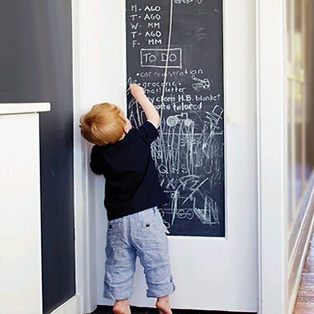  DIY Wall Stickers Removable Washable Environmental Friendly Blackboard Wall Decals Chalks Included 1roll