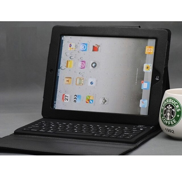  Læder Etui + Trådløs Bluetooth Tastatur til iPad 2/3/4