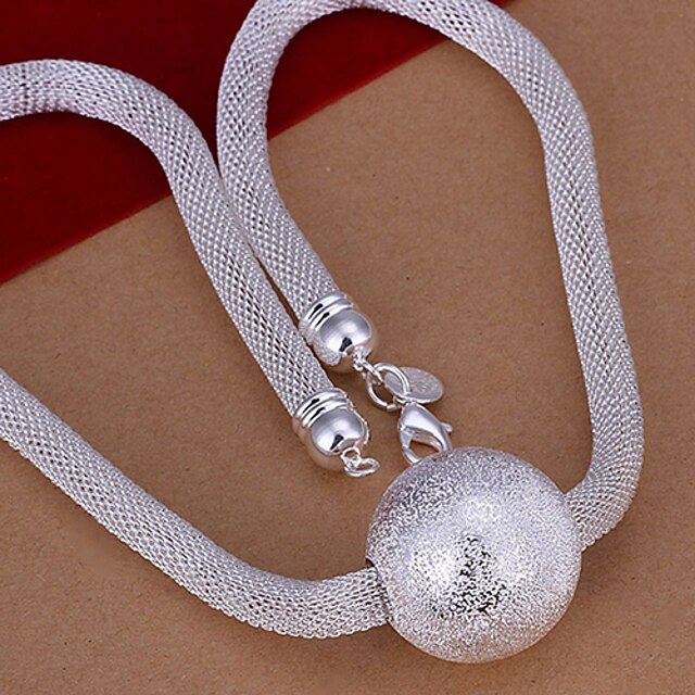  Chain Necklace Ball stardust Ladies Copper Silver Plated Necklace Jewelry 1pc For Wedding Party Daily Casual Sports