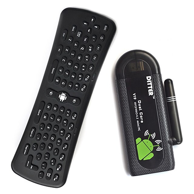  Ditter V19 android 4.2 Smart TV box 1g ram 8g rom dual core mini pc bluetooth wifi med m3 luft mus