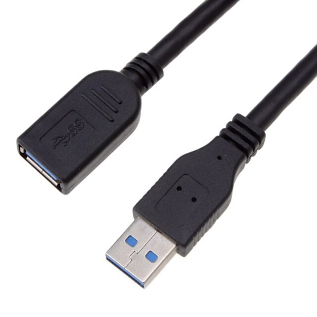  USB 3.0 Mand til Kvinde Extender Cable Black (1.5m)