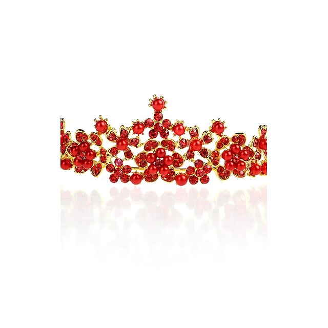  Legering tiara met strass / imitatie parel voor het huwelijk / speciale gelegenheid
