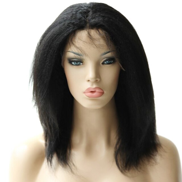 12inch midterste del Kinky Straight peruvianske Remy Hair Helblonde Wig