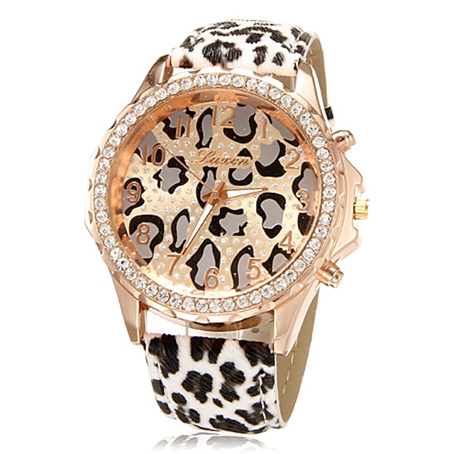  Mulheres Relógio de Moda Quartzo PU Banda Leopardo Cores Múltiplas Leopardo