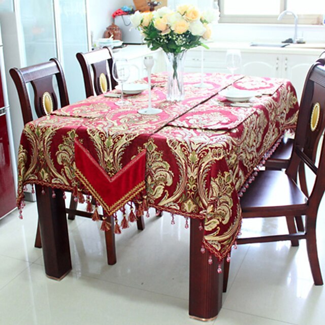  Black / Red Square Table Cloths