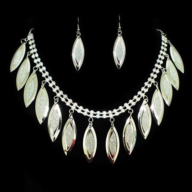  Charmerende Alloy Sølv med Clear Rhinestone Kvinders smykker sæt (Herunder Halskæder, øreringe)