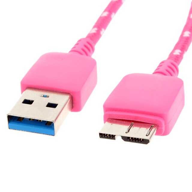  USB 3.0 to Micro USB 3.0 M/M Cable Net-Plated Black for Samsung Note 3(1M)