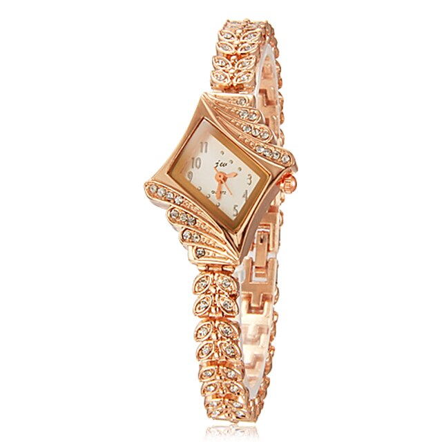  Mulheres Bracele Relógio Quartzo Dourada imitação de diamante Analógico Elegante Brilhante Fashion - Dourado Prata