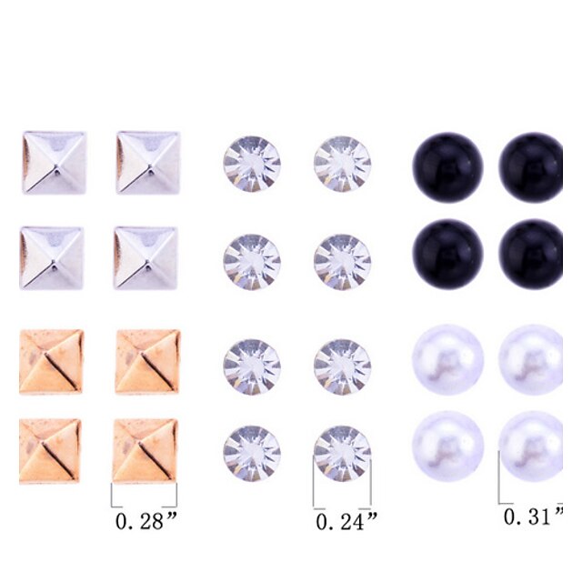  Women's Crystal Jewelry Set Stud Earrings Earrings Set Pearl Crystal Imitation Pearl Earrings Fashion Jewelry Rainbow For Party Daily Casual / Resin / Imitation Diamond