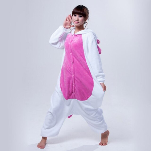  Adulți Pijama Kigurumi Unicorn Animal Pijama Întreagă Coral Fleece Albastru / Roz Cosplay Pentru Bărbați și femei Sleepwear Pentru Animale Desen animat Festival / Sărbătoare Costume