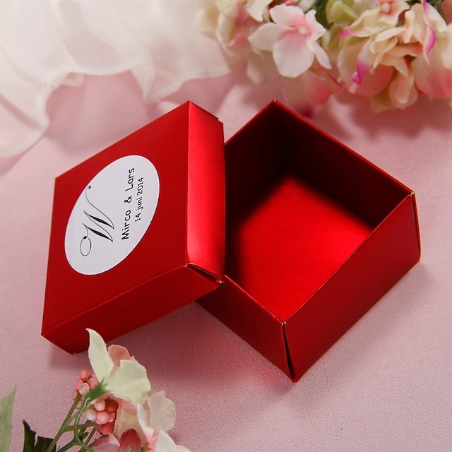  Cubic Pearl Paper Favor Holder With Favor Boxes-12 Wedding Favors