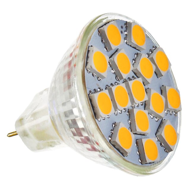  2W 180-220lm GU5.3(MR16) Lâmpadas de Foco de LED MR11 15 Contas LED SMD 5050 Branco Quente 12V