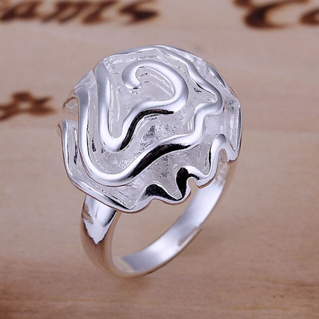  Women's Band Ring - Silver Plated Roses, Flower Fashion One Size Silver For Party