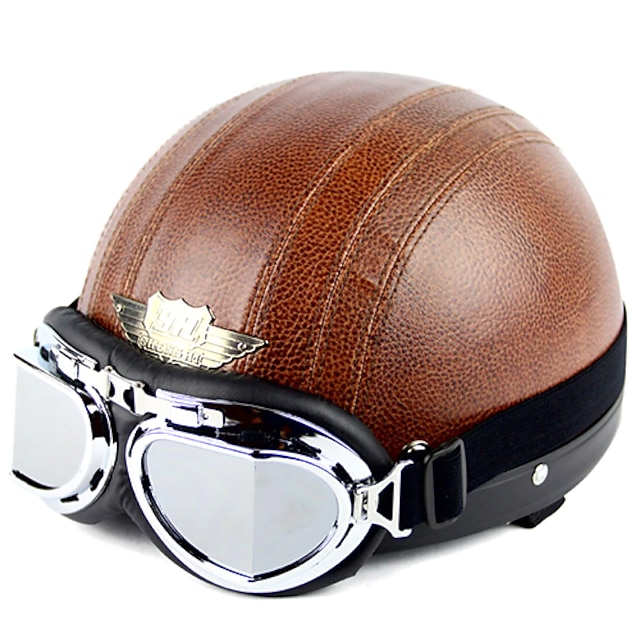  de haute qualité moto demi casque avec lunettes