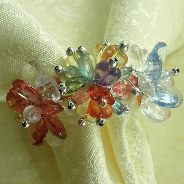  multi-color acryl servet ring set van 1