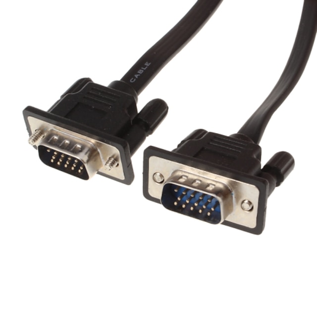  VGA 3 +6 macho a macho Cable de vídeo OD 2.0x7.8mm Flat-Type Negro (1,5 M)